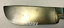 Vtg Skinner Knife Full Tang Black Handle 9.5 Long