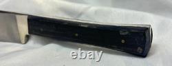 Vtg Skinner Knife Full Tang Black Handle 9.5 Long