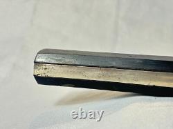 Vtg Skinner Knife Full Tang Black Handle 9.5 Long