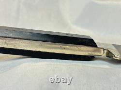 Vtg Skinner Knife Full Tang Black Handle 9.5 Long