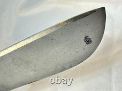 Vtg Skinner Knife Full Tang Black Handle 9.5 Long