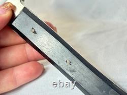 Vtg Skinner Knife Full Tang Black Handle 9.5 Long