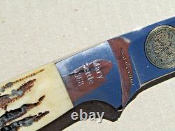 Vtg USA Schrade D'holder Knife & Sheath Hunting Club Lifetime Member 0368 Named
