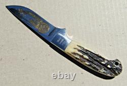 Vtg USA Schrade D'holder Knife & Sheath Hunting Club Lifetime Member 0368 Named