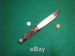 Vtg WW1 MSA Co MARBLES Hunt 6 Blade 4 PIN STAG Knife Tube Orig Sheath Fold case