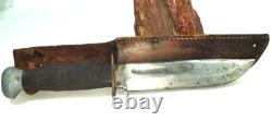 Vtg WW11 Era PAL USA RH 36 Fixed Blade Knife 11 Overall c1940's Stacked Leather