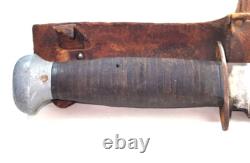 Vtg WW11 Era PAL USA RH 36 Fixed Blade Knife 11 Overall c1940's Stacked Leather