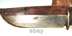 Vtg WW11 Era PAL USA RH 36 Fixed Blade Knife 11 Overall c1940's Stacked Leather