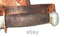 Vtg WW11 Era PAL USA RH 36 Fixed Blade Knife 11 Overall c1940's Stacked Leather