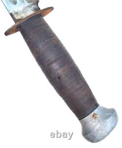 Vtg WW11 Era PAL USA RH 36 Fixed Blade Knife 11 Overall c1940's Stacked Leather