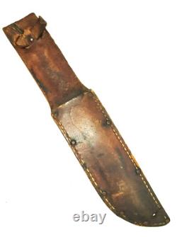 Vtg WW11 Era PAL USA RH 36 Fixed Blade Knife 11 Overall c1940's Stacked Leather