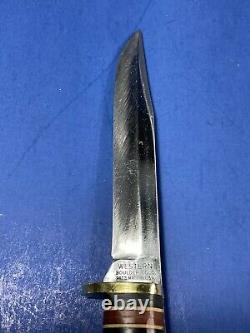 Vtg, Western Boulder Colo. USA L48B Fixed Blade Bird/ Trout Knife with Acorn Sheath