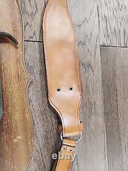 Vtg Western Cutlery USA W49 Bowie Hunting Knife w Leather Sheath USA 9 1/2 blde