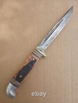 Vtg Western Knife 648 with Org Leather Acorn Sheath, Boulder, Colo. USA (reduced)