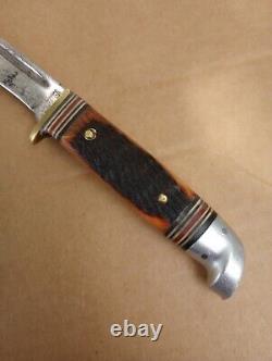 Vtg Western Knife 648 with Org Leather Acorn Sheath, Boulder, Colo. USA (reduced)