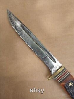 Vtg Western Knife 648 with Org Leather Acorn Sheath, Boulder, Colo. USA (reduced)