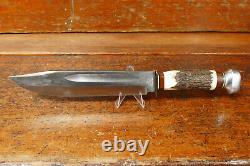 Vtg Wildcat 8X Fixed Blade Hunting Bowie Knife Solingen Germany Original Sheath
