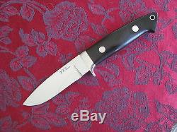 W C Davis Custom Handmade Loveless Style Hunting Knife, Black Micarta