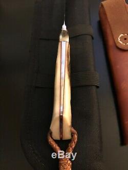 W. C. Davis Custom Stag Drop Hunter Knife-sheath-loveless Design