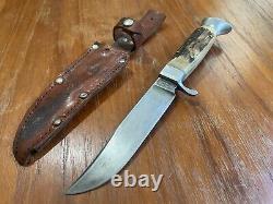 W. Clauberg (est 1810) Stag Handle Hunting Fixed Knife Solingen, Germany