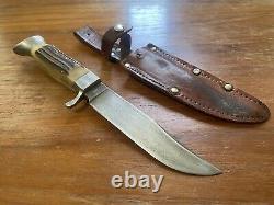 W. Clauberg (est 1810) Stag Handle Hunting Fixed Knife Solingen, Germany