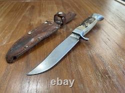 W. Clauberg (est 1810) Stag Handle Hunting Fixed Knife Solingen, Germany