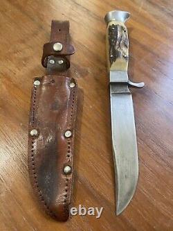 W. Clauberg (est 1810) Stag Handle Hunting Fixed Knife Solingen, Germany