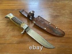 W. Clauberg (est 1810) Stag Handle Hunting Fixed Knife Solingen, Germany