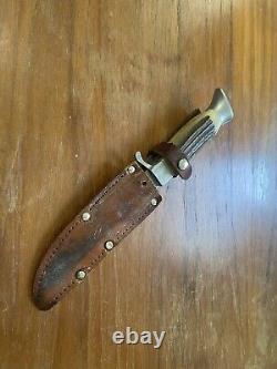 W. Clauberg (est 1810) Stag Handle Hunting Fixed Knife Solingen, Germany