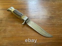 W. Clauberg (est 1810) Stag Handle Hunting Fixed Knife Solingen, Germany