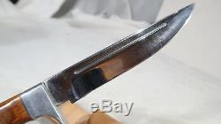 W Olsen OK #706 Hunting Knife w Leather Sheath Fixed Blade