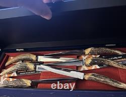 W. R. Case & Sons 6-Piece Genuine Stag Steak Knife Set, Pattern CAP 254 B/F WW2