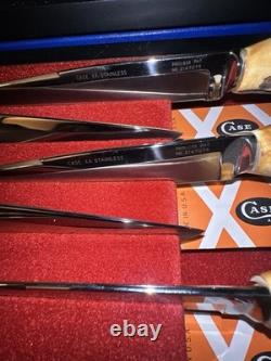 W. R. Case & Sons 6-Piece Genuine Stag Steak Knife Set, Pattern CAP 254 B/F WW2