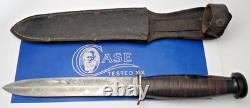 WR CASE Made US Military Stiletto Fixed Blade Fighting Knife RARE WWII Era