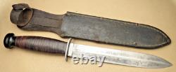 WR CASE Made US Military Stiletto Fixed Blade Fighting Knife RARE WWII Era
