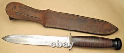 WR CASE Made US Military Stiletto Fixed Blade Fighting Knife RARE WWII Era