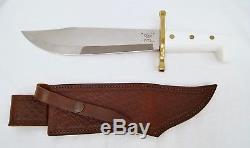 WR CASE & SONS CUTLERY CO Bowie Fixed Blade Hunting Knife White Handle NIB #2000
