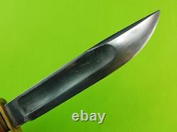 WW2 US Marbles Gladstone MI Large Stag Handle Hunting Knife with Sheath