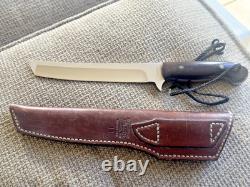 Wagaman Custom Knife with Custom Leather Case Made In USA 7 Inch Blade