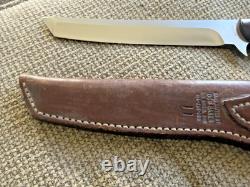 Wagaman Custom Knife with Custom Leather Case Made In USA 7 Inch Blade