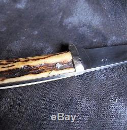 Wayne Goddard Custom-Made Hunting Knife withStag & Sheath, USA
