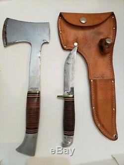 Western Axe Hatchet & L66 Knife Set With Sheath Made In Boulder, Colo