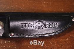 Western Black Beauty Hunting Knife F39 2 Blade Set Leather Sheath Buckmaster