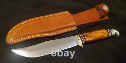 Western Boulder 10 Amber Pearl Fixed Blade Knife withcase Gem/Unused