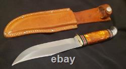 Western Boulder 10 Amber Pearl Fixed Blade Knife withcase Gem/Unused