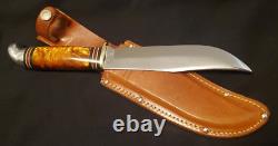 Western Boulder 10 Amber Pearl Fixed Blade Knife withcase Gem/Unused