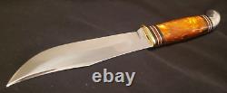 Western Boulder 10 Amber Pearl Fixed Blade Knife withcase Gem/Unused