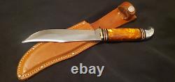 Western Boulder 10 Amber Pearl Fixed Blade Knife withcase Gem/Unused