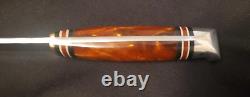 Western Boulder 10 Amber Pearl Fixed Blade Knife withcase Gem/Unused