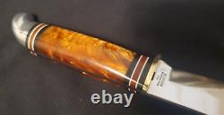 Western Boulder 10 Amber Pearl Fixed Blade Knife withcase Gem/Unused